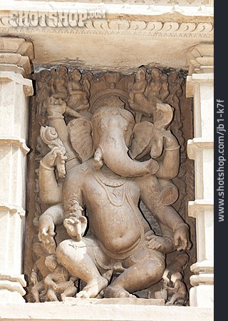 
                Skulptur, Ganesha, Khajuraho                   