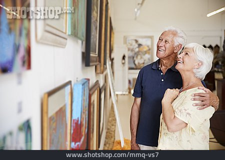 
                Gemälde, Betrachten, Seniorenpaar                   