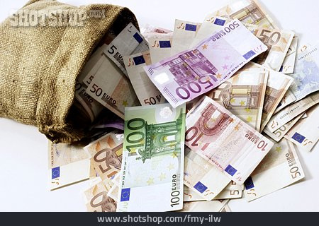 
                Euro, Bargeld, Geldsack                   