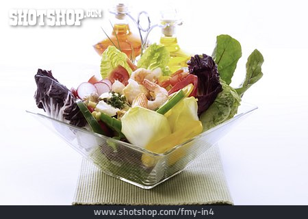 
                Gemischter Salat, Shrimps                   