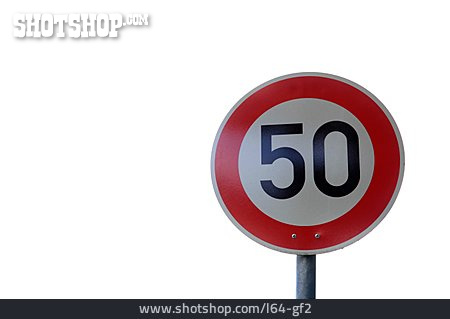 
                Verkehrsschild, Tempolimit, 50                   