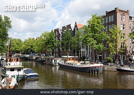 
                Gracht, Hausboot, Amsterdam                   