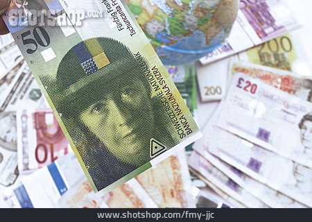 
                Geldschein, Schweizer Franken, Wechselkurs, Devisenmarkt                   