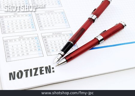 
                Stift, Notizzettel, Kalenderblatt, Notizen                   