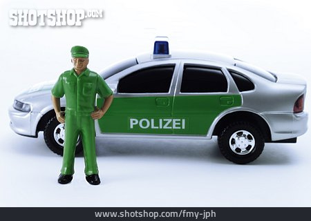 
                Polizei, Polizist, Spielzeugauto, Polizeiauto                   