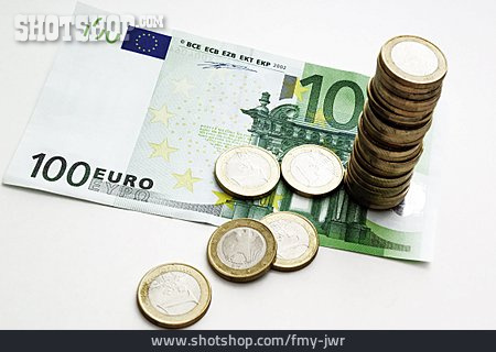 
                Euroschein, Euromünzen, Bargeld                   