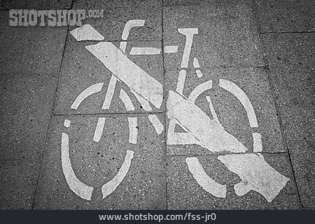 
                Radfahren, Piktogramm, Verbotsschild                   