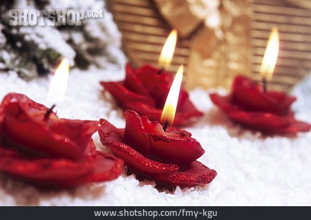 
                Kerze, Romantisch, Rosenblüte                   
