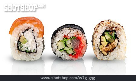 
                Sushi, Maki, Inside-out-rolls, Ura-maki                   