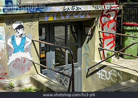 
                Hamburg, Streetart, Schablonen-graffito                   