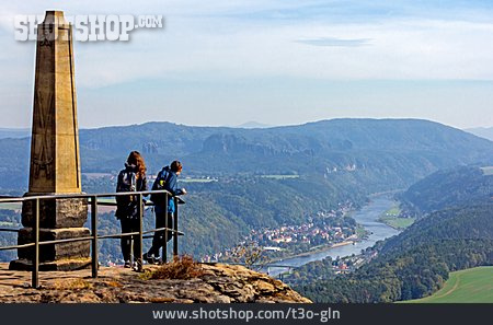 
                Aussicht, Elbtal, Sächsische Schweiz, Lilienstein                   