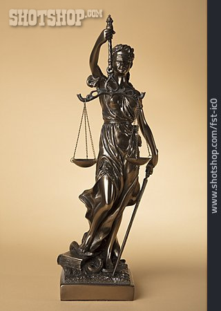 
                Gerechtigkeit, Justitia, Göttin, Bronzestatue                   