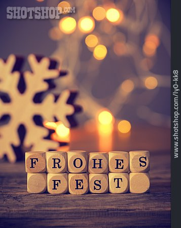 
                Weihnachten, Buchstabenwürfel, Frohes Fest                   