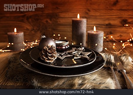 
                Kerzenlicht, Festlich, Weihnachtsgedeck                   