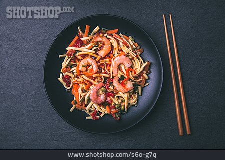 
                Shrimps, Thaiküche, Nudelpfanne                   