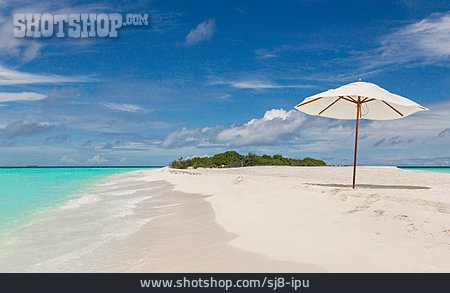 
                Strand, Sonnenschirm, Malediven                   
