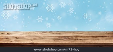 
                Holztisch, Winterlich                   