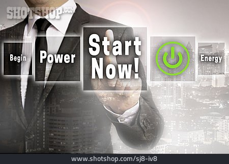 
                Powerknopf, Start Now                   