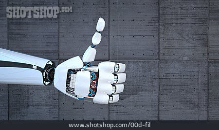 
                Daumen Hoch, Roboterhand, Kybernetik                   