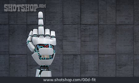 
                Mittelfinger, Beleidigung, Roboterhand                   