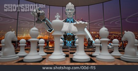 
                Bedrohlich, Schach, überlegenheit, Roboter                   