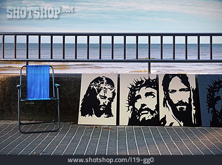 
                Zeichnung, Straßenverkauf, Jesus Christus                   