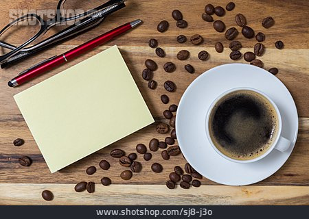 
                Kaffeepause, Notizblock, Nachricht                   