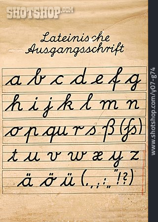 
                Alphabet, Schreibschrift, Lateinische Ausgangsschrift                   