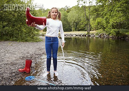 
                Girl, Wet, River, Galoshes                   