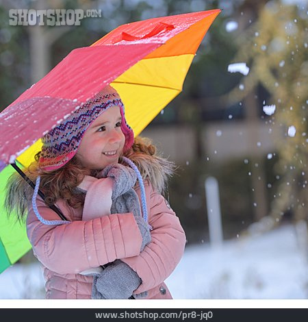 
                Mädchen, Winter, Regenschirm                   