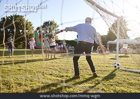 
                Grandson, Grandfather, Soccer, Playing                   