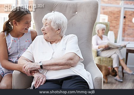 
                Girl, Senior, Visit, Nursing Home                   
