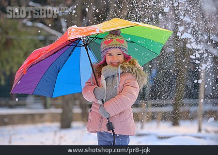 
                Mädchen, Winter, Regenschirm                   