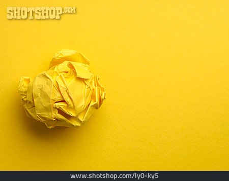 
                Gelb, Idee, Kreativität, Verworfen, Papierkugel                   