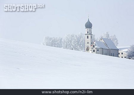 
                Feld, Winter, Kirche                   
