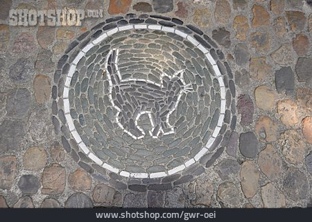 
                Katze, Straßenpflaster, Mosaik                   