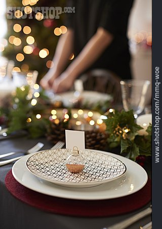 
                Weihnachtsdekoration, Tischgedeck, Tischkarte                   
