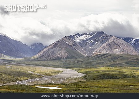 
                Fluss, Berglandschaft, Alaska                   