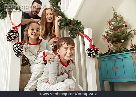 
                Glücklich, Familie, Weihnachtsmorgen                   