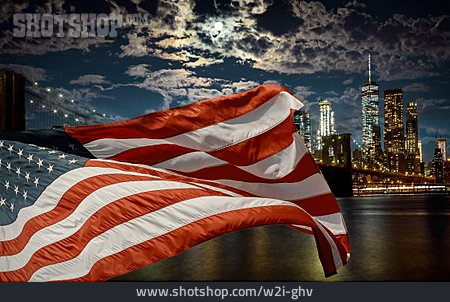 
                Stars And Stripes, East River, New York City                   