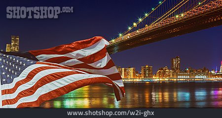 
                Stars And Stripes, Brooklyn Bridge, New York City                   