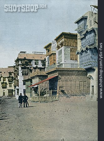 
                Straßenszene, Hafenstadt, 1900                   