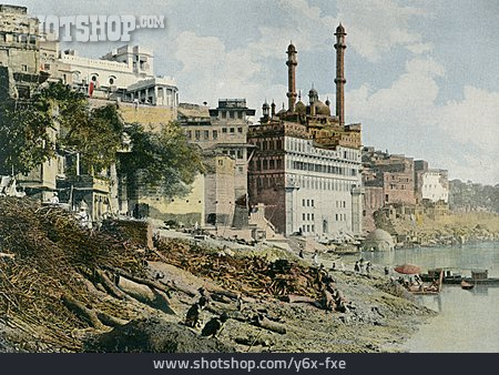 
                Flussufer, Ganges, Benaras                   