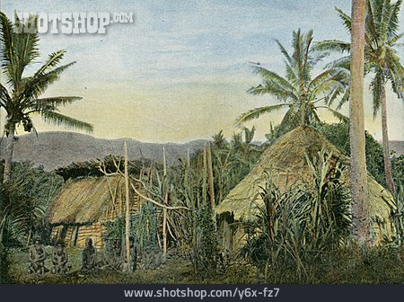 
                Dorf, Französische Kolonie, Neukaledonien                   