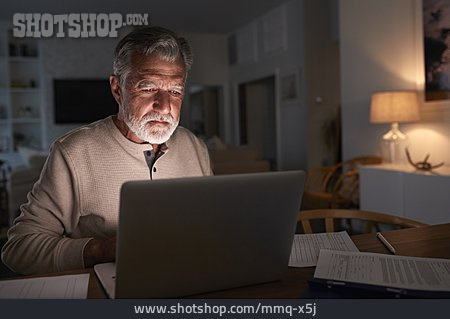 
                Mann, Zuhause, Laptop, Online                   