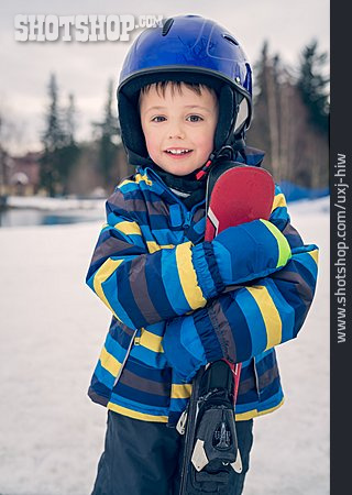 
                Kind, Skifahren, Schutzhelm                   