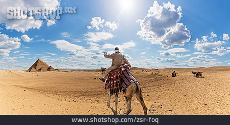 
                Wüste, Beduine, Pyramiden Von Gizeh                   