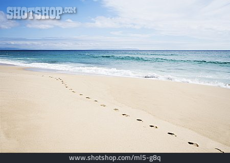 
                Strand, Fußabdruck, Andalusien                   