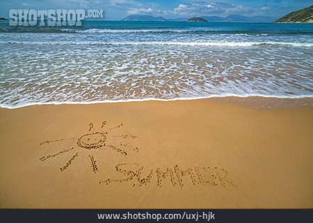 
                Strandurlaub, Sandzeichnung, Summer                   