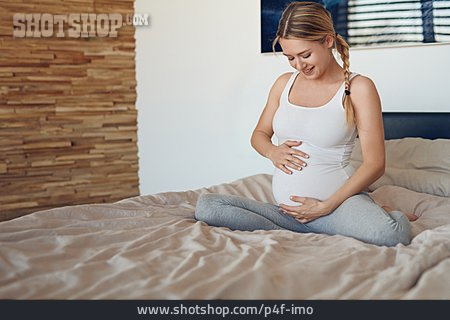 
                Frau, Glücklich, Schwangerschaft                   